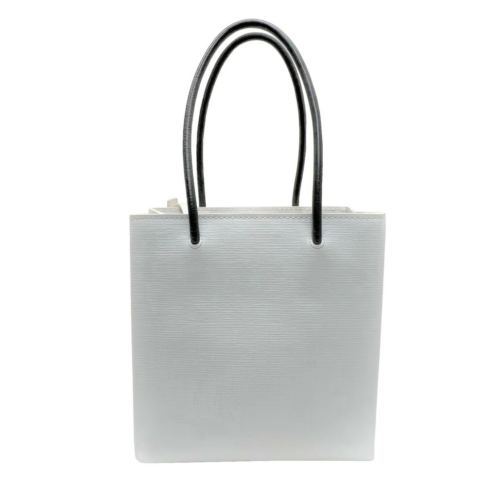 Balenciaga Shopping Tote Bag XXS Shoulder Leather White Black Logo - Picture 1 of 9